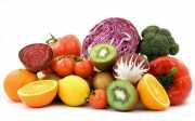 Ein bunte Obst und Gemüsemischung